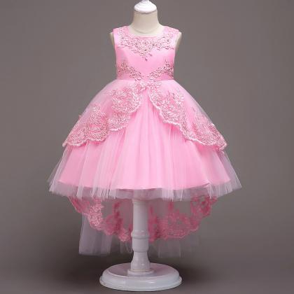 High Low Lace Flower Girls Dress Wedding Teens..