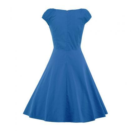  Vintage Hepburn Dress Cap Sleeve W..