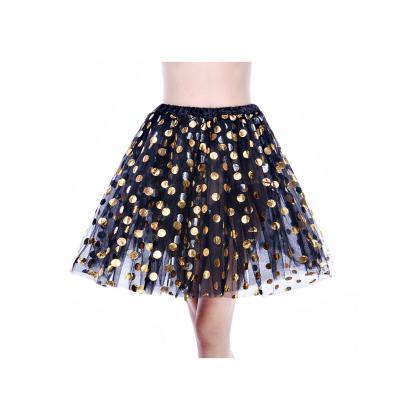 Adult Tutu Skirt Sequin Gilding Polka Dot 3 Layers..