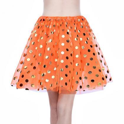 Adult Tutu Skirt Sequin Gilding Polka Dot 3 Layers..