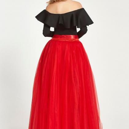 Sexy High Side Split Long Tulle A L..