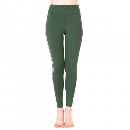  Women Yoga Striped Patchwork Leggi..