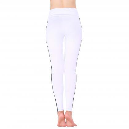 Women Yoga Striped Patchwork Leggin..
