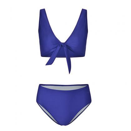 Women Bikini Set Summer Deep V Neck..