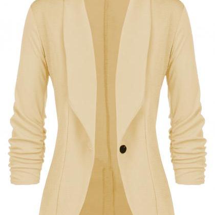  Women Slim Suit Coat 3/4 Sleeve On..