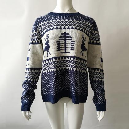 Women Knitted Sweater Christmas Dee..