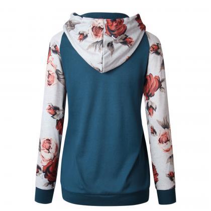  Women Hoodies Autumn Floral Printe..