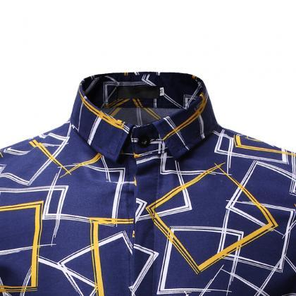 Men Floral Printed Shirt Summer Beach Short Sleeve..