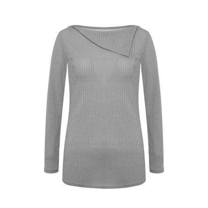 Women Knitted Sweater Autumn Winter Solid Long..