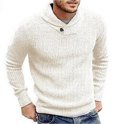 Men Knitted Sweater Autumn Winter Slim Warm Long..