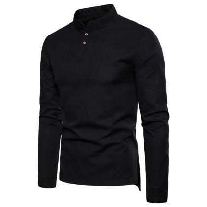 Men Shirt Spring Autumn Long Sleeve..