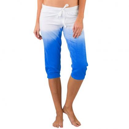 Women Gradient Color Cropped Pants ..