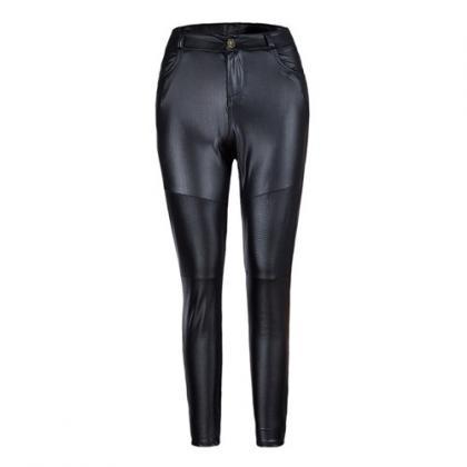 Women PU Leather Pants Autumn Winte..