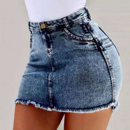 Women Short Jeans Skirt Summer High..