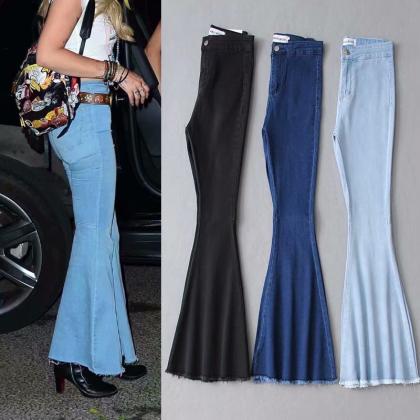women The new denim bell-bottom fas..