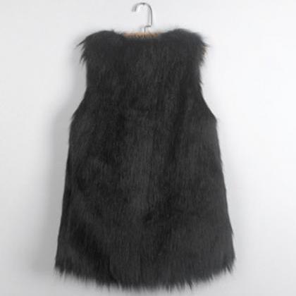  Women fox Faux Fur waistcoat Winte..