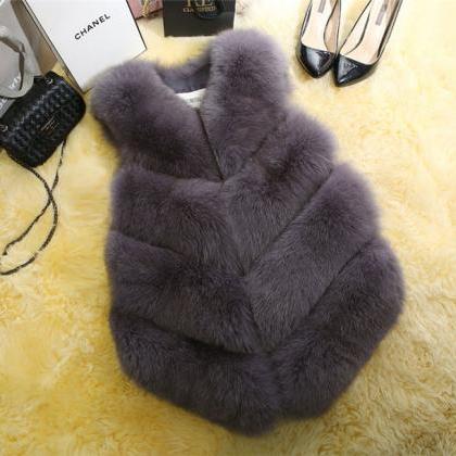 Women New Fashion Faux Fur Coat Win..