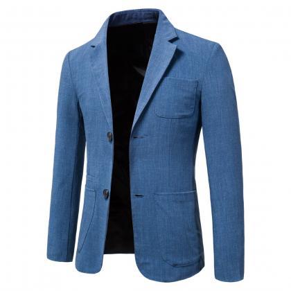 Men Suit Jacket Casual Business Fas..