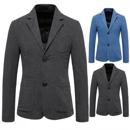 Men Suit Jacket Casual Business Fas..