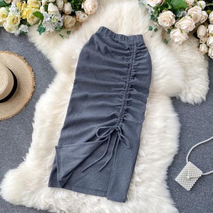  2021 New Simple women solid skirt ..