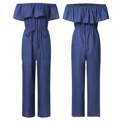 Sexy One-shoulder Rompers Ruffled Plus Size..