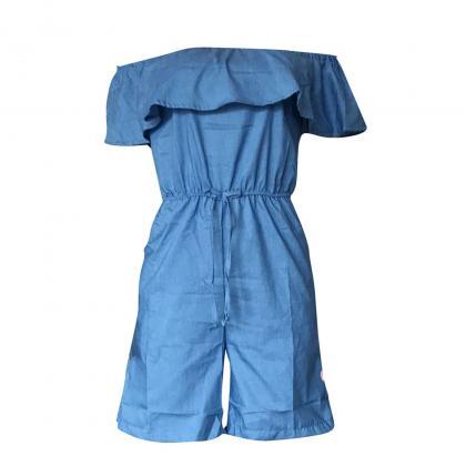  style women short one-shoulder jum..