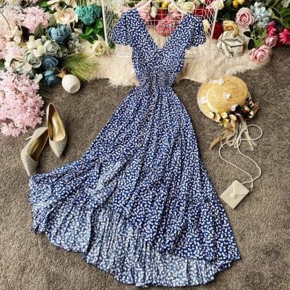 Women Summer Floral Maxi Dress Bohe..
