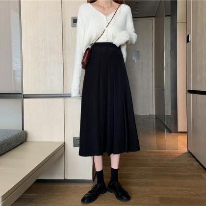 Women Midi Skirts Pleated Daily Solid Casual..
