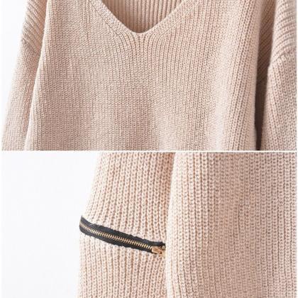 Women Autumn Winter Style Solid Sweater Neckline..