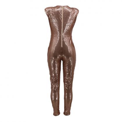 Hot selling women sequin jumpsuit n..