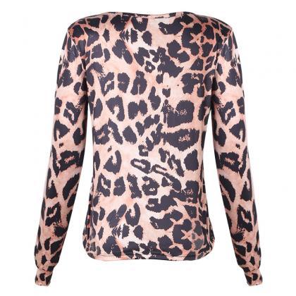 Womens Blouses Long Sleeve Leopard ..