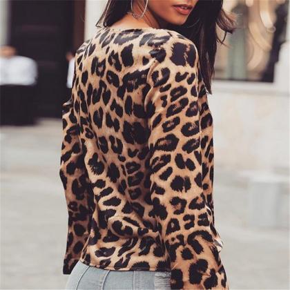 Womens Blouses Long Sleeve Leopard ..