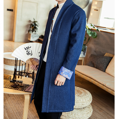 Chinese style men trench coat winte..