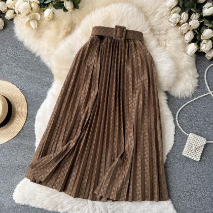  women mid length skirt autumn skir..