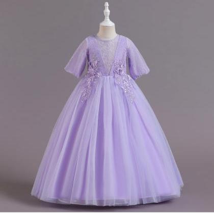 Girls DressLace Flower Bridesmaid D..