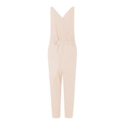 women V-neck belt casual jumpsuit s..
