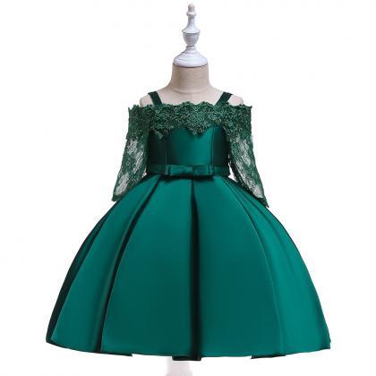 One Shoulder Princess Dress Kids Clothes Girl..