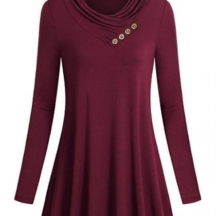 Women new button irregular dresss p..