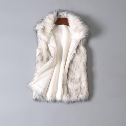 Faux Fur Vest Women Plus Size Furry..