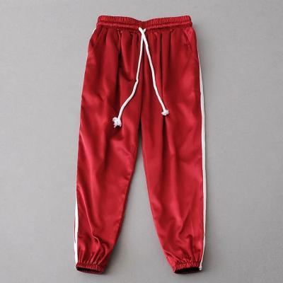 Sweatpants Women Sport Pants Joggers Casual Harlan Yoga Gym Side Striped Drawstring High Waist Lady Femme Trousers red