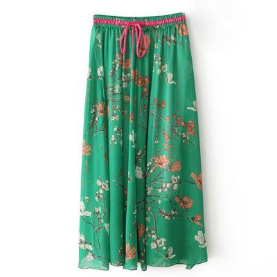 Boho Floral Print Maxi Skirt Summer Beach Women High Waist Casual Long Bohemian Skirt 7#