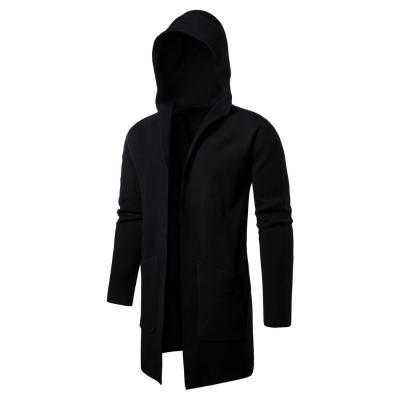  Spring Autumn Hoodies Men Cardigan Coat Long sleeve Mantle Clothing Hip Hop Solid Long Hoodie Jacket Outerwear black