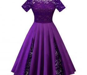 Buy Women Purple Solid Party Dress Online - 806982