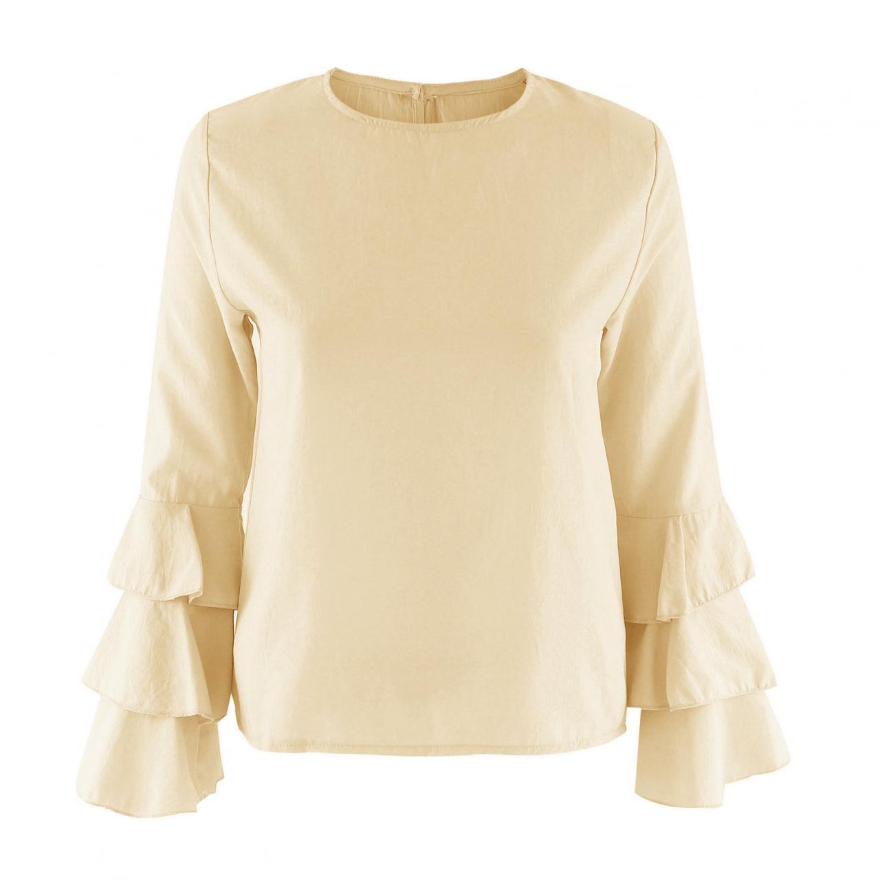 SOLOV LAYERED FRILL BLOUSE-