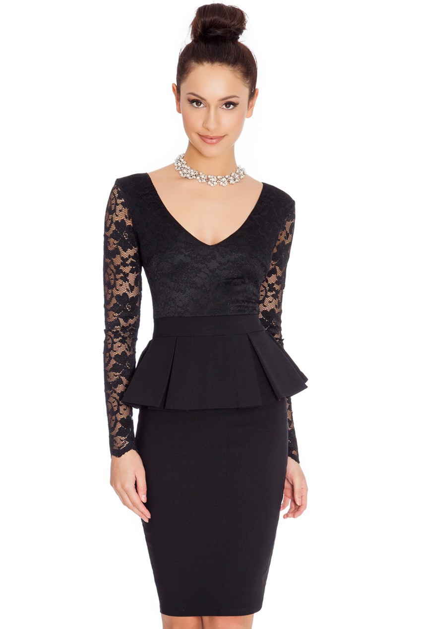 black long sleeve work dress