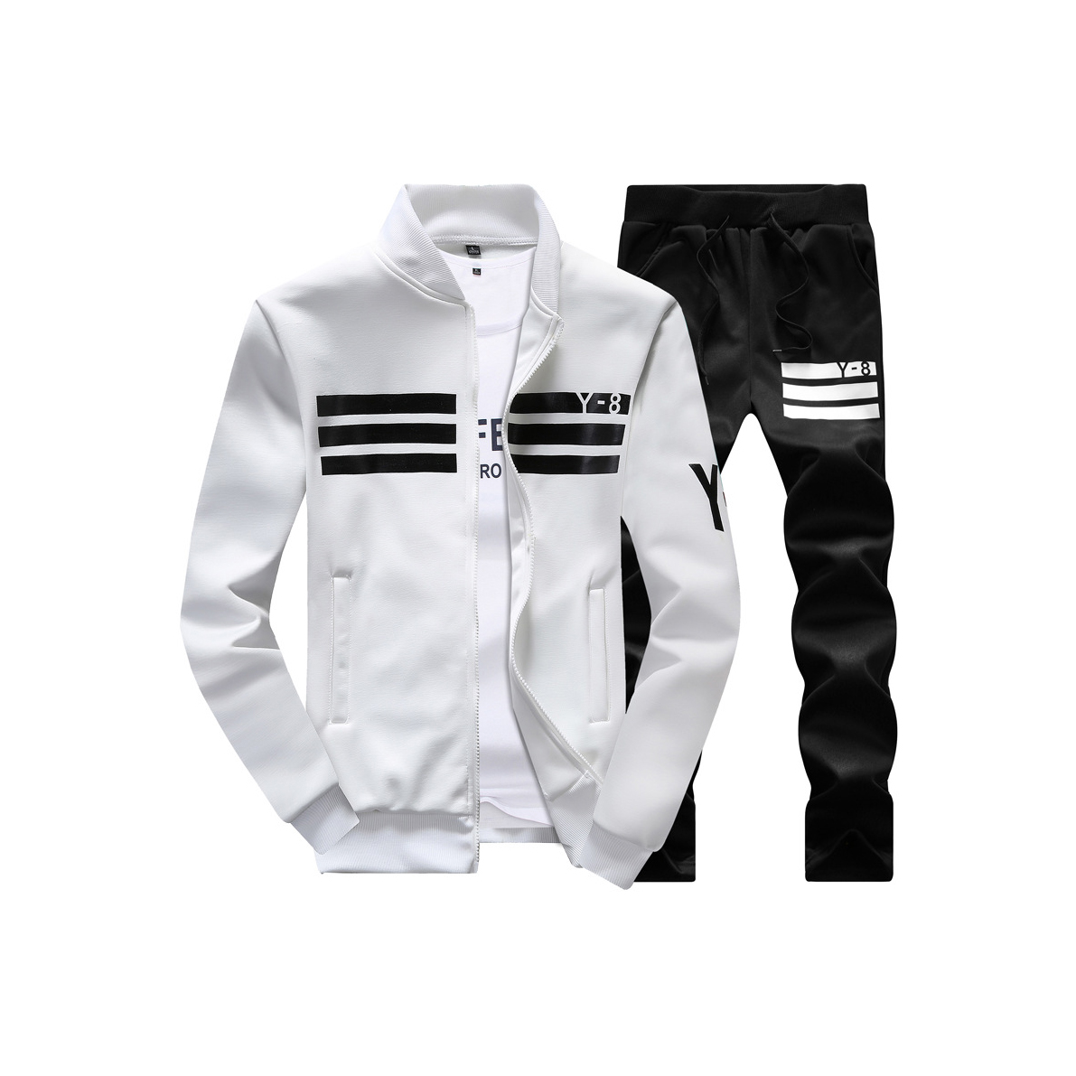 mens white tracksuit set