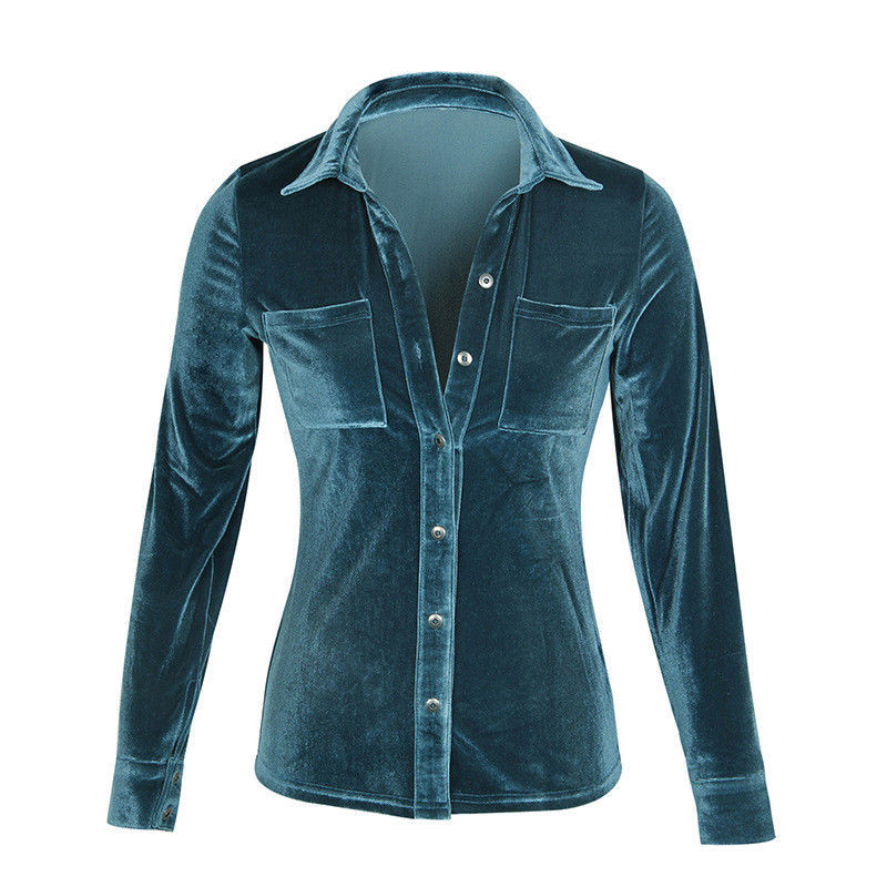 Collar Button Female Blouse Tops 