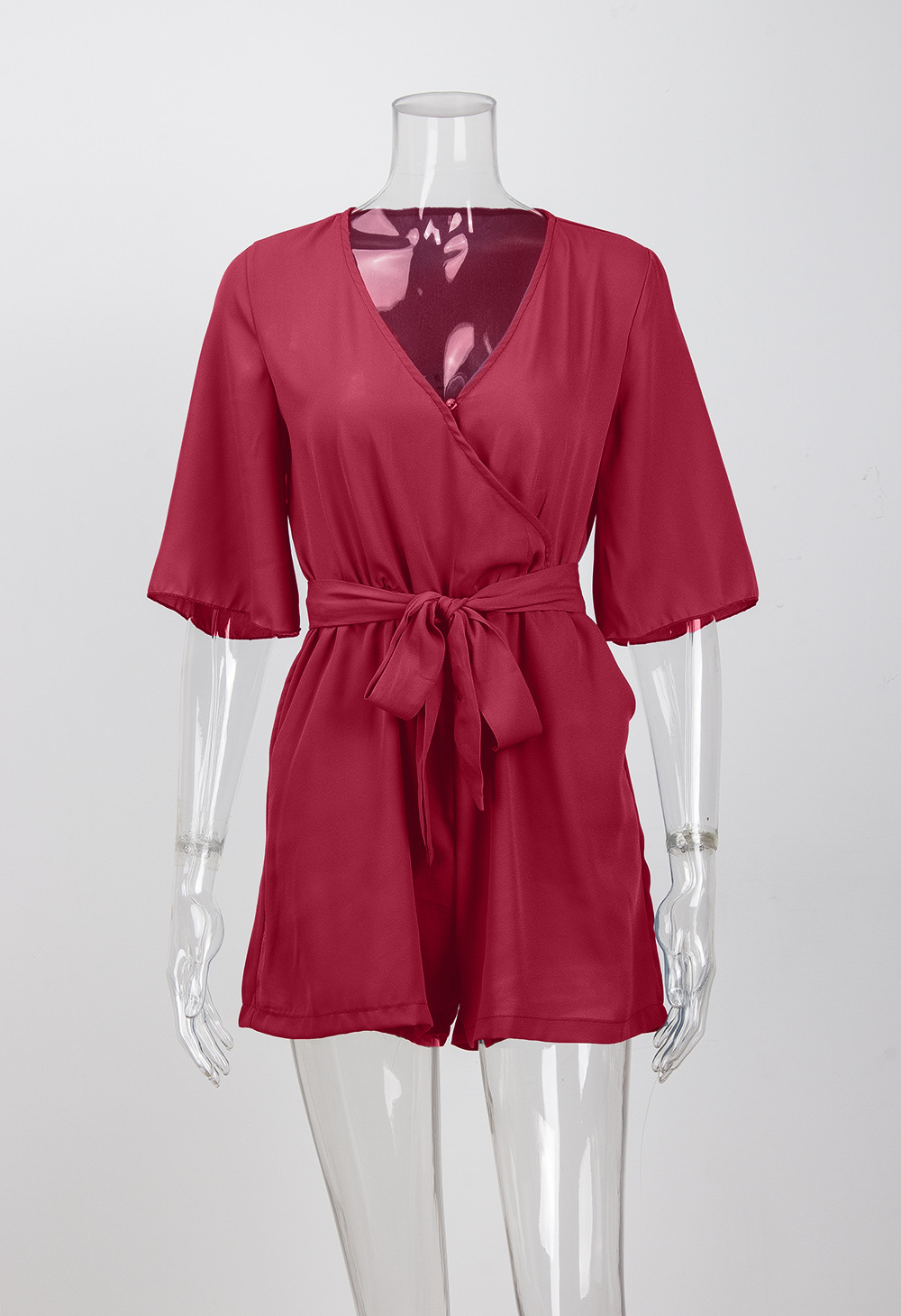 red short playsuit