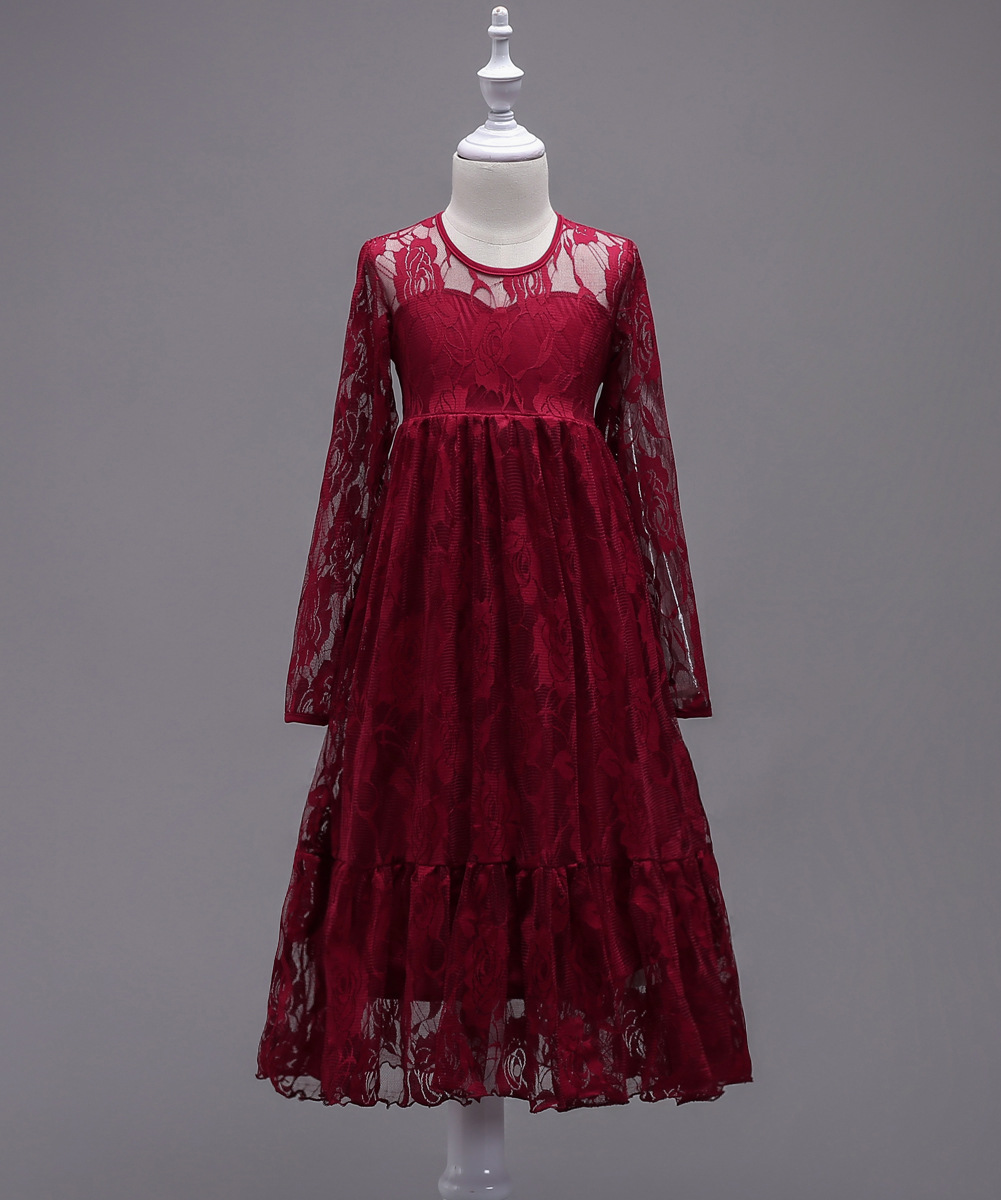 girls burgundy party dress