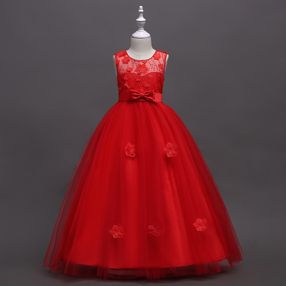 red flower girl dresses